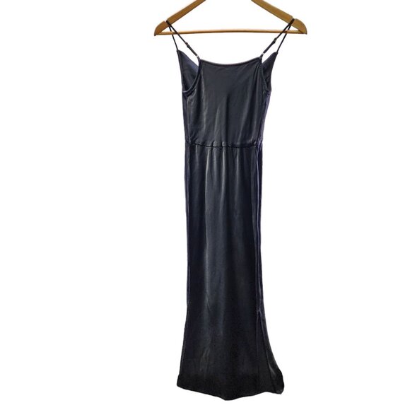Anthropologie Black Silky Viscose Slip Dress Adjustable Straps‎ Satin Finish XXS - Picture 2 of 10